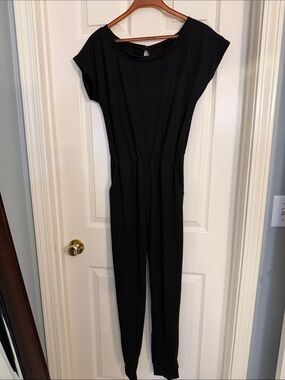 Amazon Black Cap-Sleeve Jumpsuit